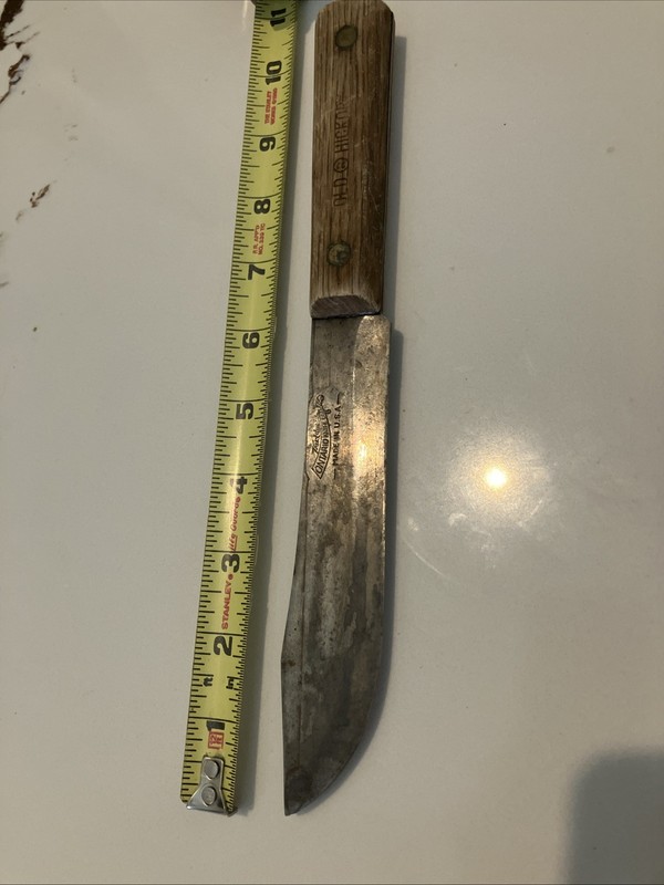 Vintage Ontario Knife Co. Tru-Edge Old Hickory 6 Inch  Blade Butcher Knife USA