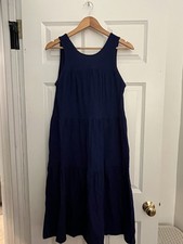 Everlane Royal Blue Tiered Midi Dress Cotton Sleeveless Size Small