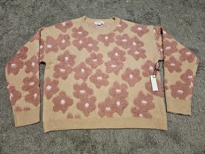 Threaded Leaf Womens Floral Sweater Size XL