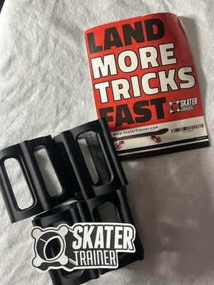 Skater Trainer 2.0 Set x 4, Black ~ Skate Training Tool, Land Tricks Fast! NEW