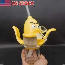 Banana Hookah 6.7 inch Silicone Water Pipe Smoking Glass Bong w/Glass Bowl US