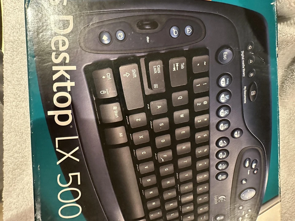 Logitech Cordless Desktop LX 500 Wireless Keyboard Mouse Set PC Optical PS/2 USB - Image 3 of 4
