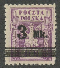 Poland Scott # 153 MH Double Overprint - Signed Mikulski