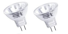 2Pcs MR11 Halogen Bulbs 12V 10W Dimmable GU4 Bi-Pin Base Spotlight Bulb War 
