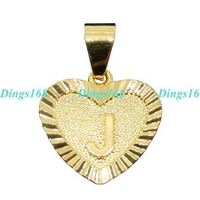 Genuine 18K Gold Filled HypoAllergenic Letter "J" Heart Pendant Necklace Chain