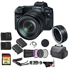 Canon EOS R Mirrorless Digital Camera with 24-105mm Lens and Mount Adapter