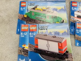 Lego 7897 & 7898 Mixed Parts & Pieces City Passenger Train Cargo Train Track