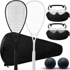 Beginner Squash Set: 2 Racquets, Goggles, Bags Balls for Training Fun