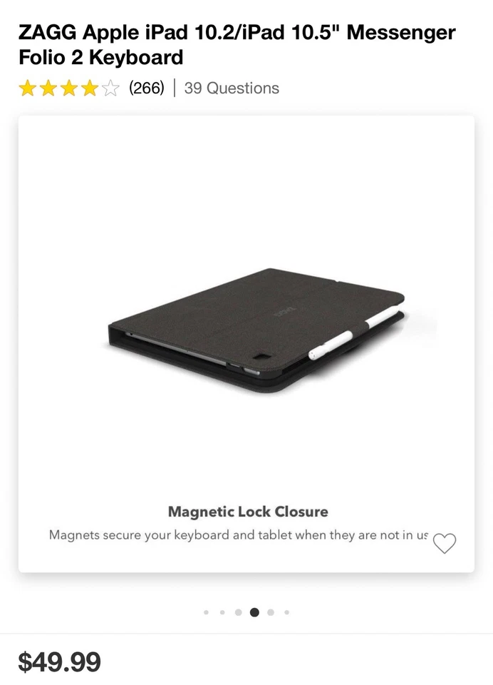 ZAGG Apple iPad 10.2/iPad 10.5" MessengerFolio 2 Keyboard - Image 2 of 4