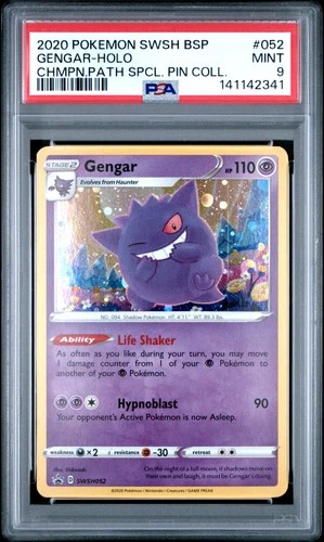 2020 POKEMON SWSH BLACK STAR PROMO #052 GENGAR-HOLO PSA 9