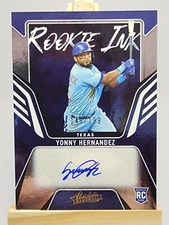 Yonny Hernandez 2022 Panini Absolute Rookie Ink #RKI-YH /199 RC Texas Rangers