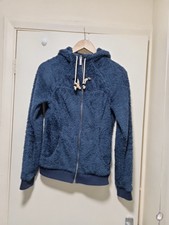 Quechua Teddy Fleece Sweater Jacket Women's 8 Uk  Blue Full Zip Hiking Walking