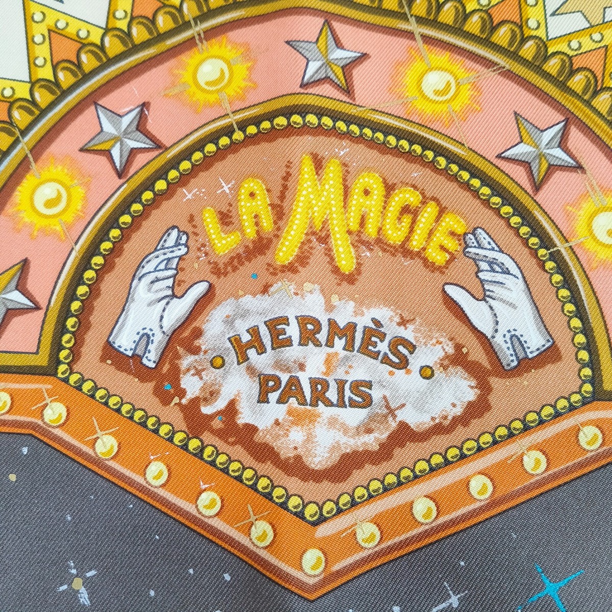 Hermes LA MAGIE Carre 90 Silk 100% Scarf Vintage Rare Gray | eBay
