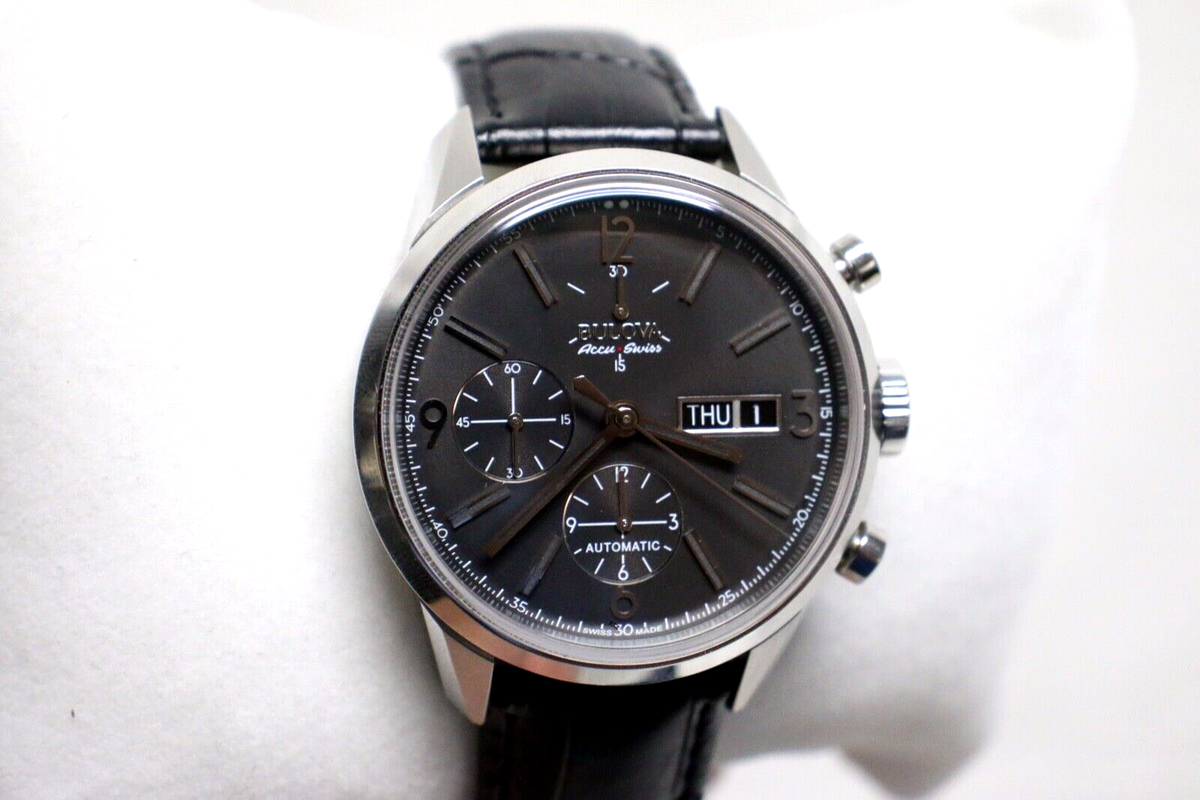 Bulova AccuSwiss Men's Watch Automatic Chronograph 41mm 63C115 | eBay