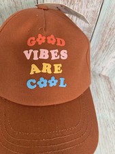 Girls Youth Hat Baseball Cap Burnt Orange Orange Good Vibes Cat & Jack .NWT