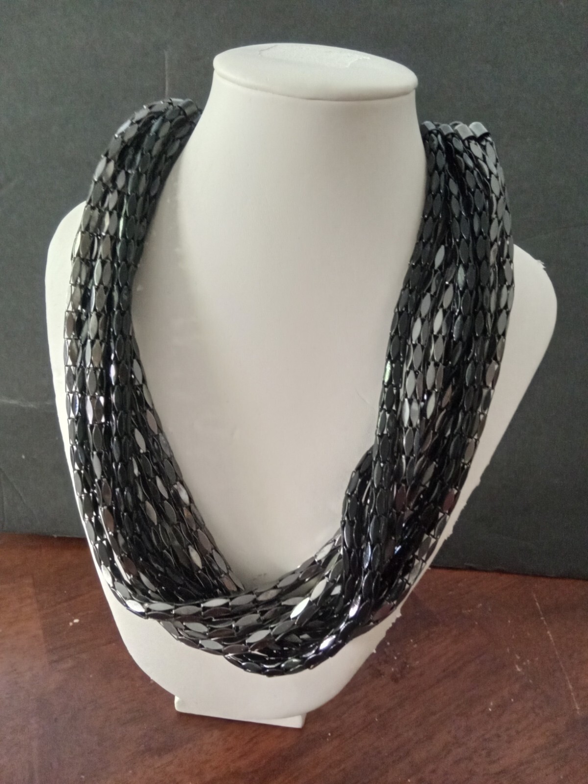 Chico's Statement Necklace Multi-strand Black And… - image 1