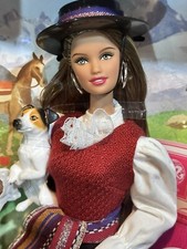 Barbie Etiqueta Rosa Chile Pasaporte Muñeca DOTW con Mascota Perro Terrier Chileno -Nuevo🦙
