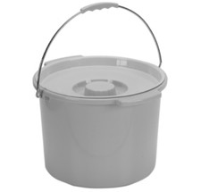Commode Bucket 12 Quart With Metal Handle And Cover - Case of 12 Buckets Lids