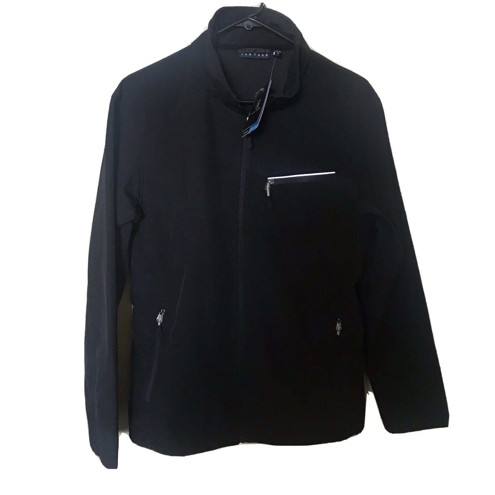 NWT PGA Tour Mens S 42” Black Golf Soft Shell Jacket Full Zip Soft & Warm 130893