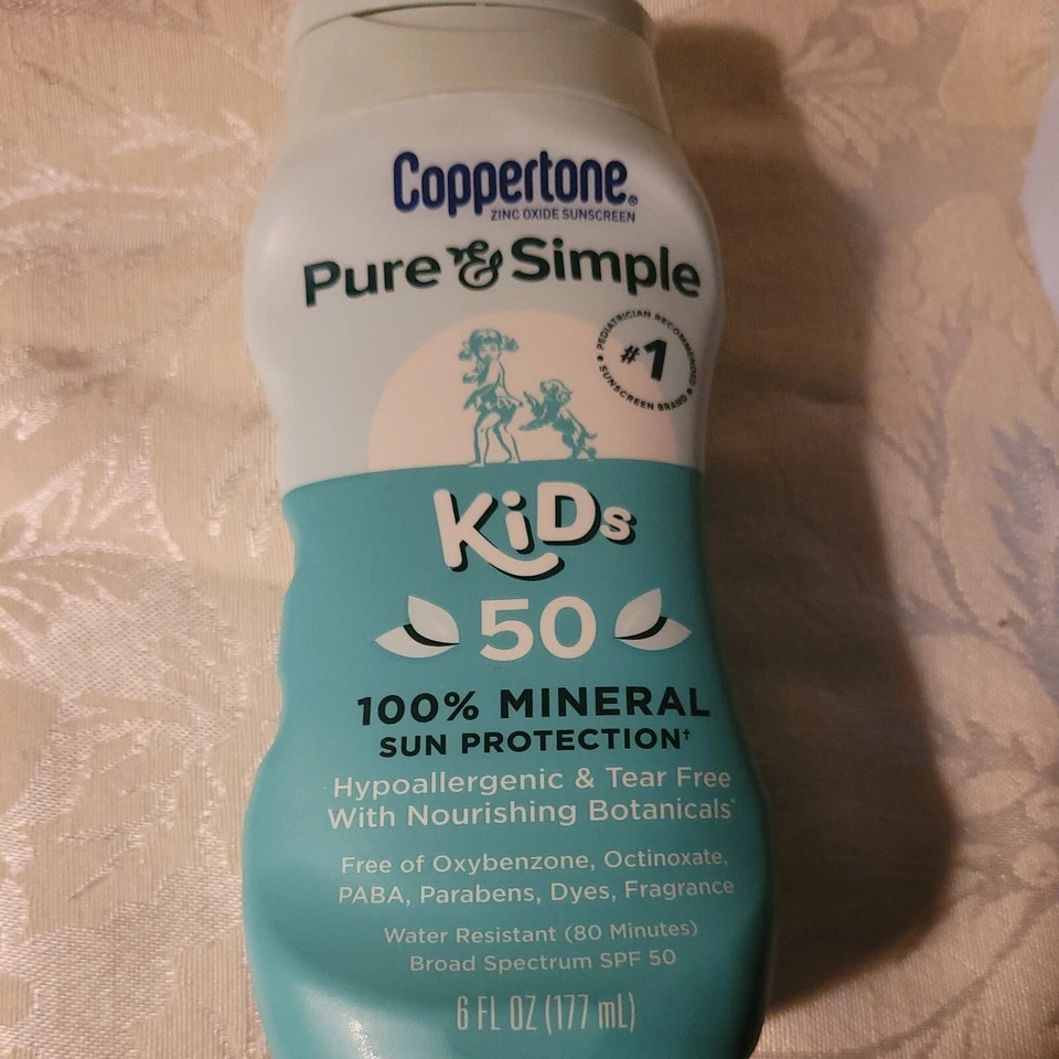 2 COPPERTONE PURO Y SIMPLE 1KID MINERAL PROTECTOR SOLAR LOCIÓN SPF 50 5oz EXP: 9/24 Foto 4 de 4