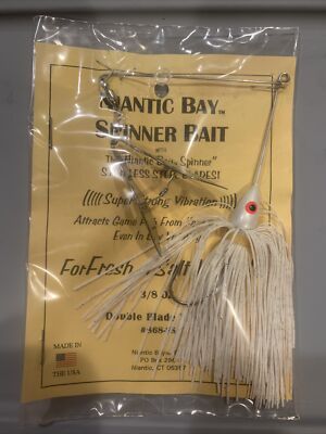 Rare Niantic Bay Spinner SpinnerBait 3/8 OZ White Double Blade (b)