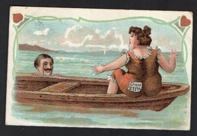 Comic Postcard 1906 Sea side Nice art #458 - image 1 of 2