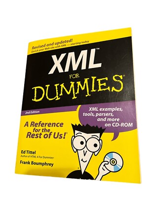 XML for Dummies by Ed Tittel (2000, Paperback) Book and CD-ROM