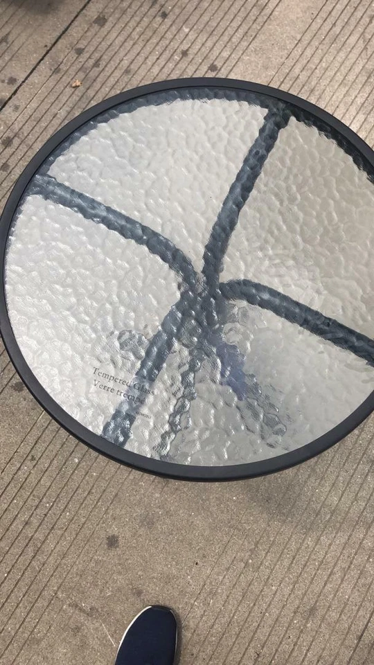 Bistrotisch mit Glasplatte Gartentisch Terrassentisch Tisch Glas 45cm - Bild 2 von 3