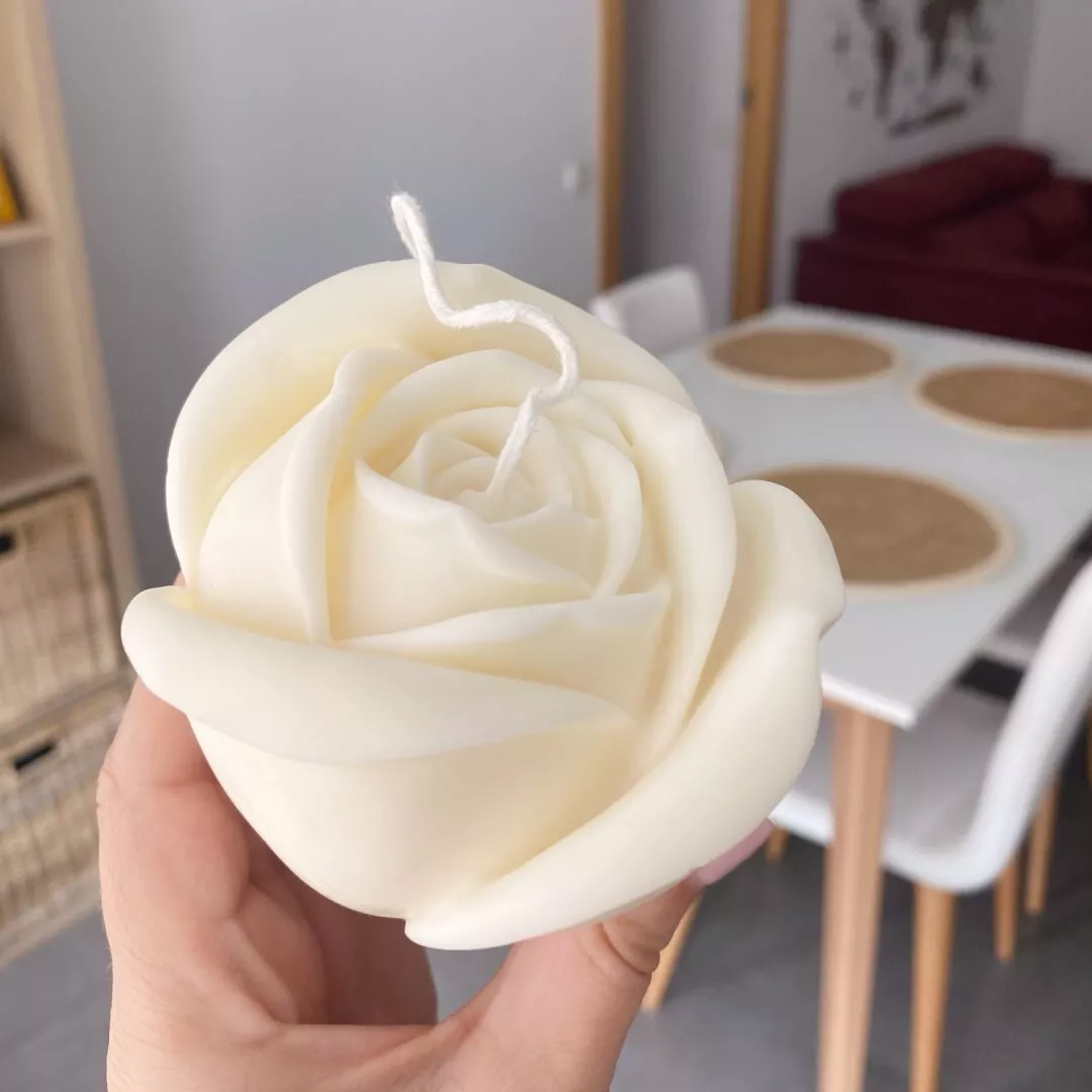 3D Large Rose Candle Silicone Mold Roses Bloom Bouquet Wax Homemade Soaps  Moulds