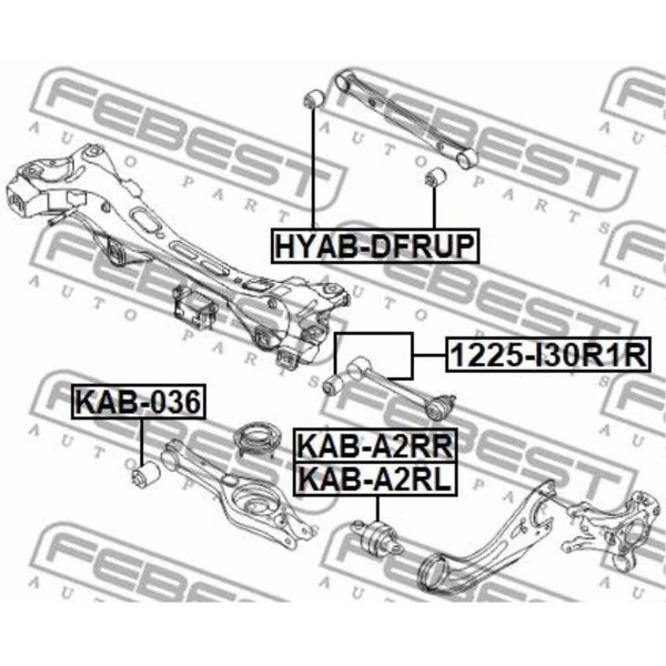 Febest Lagerung Lenker Links Hinten Oben Vorne FüR Hyundai I30 Kombi KAB-A2RL-image