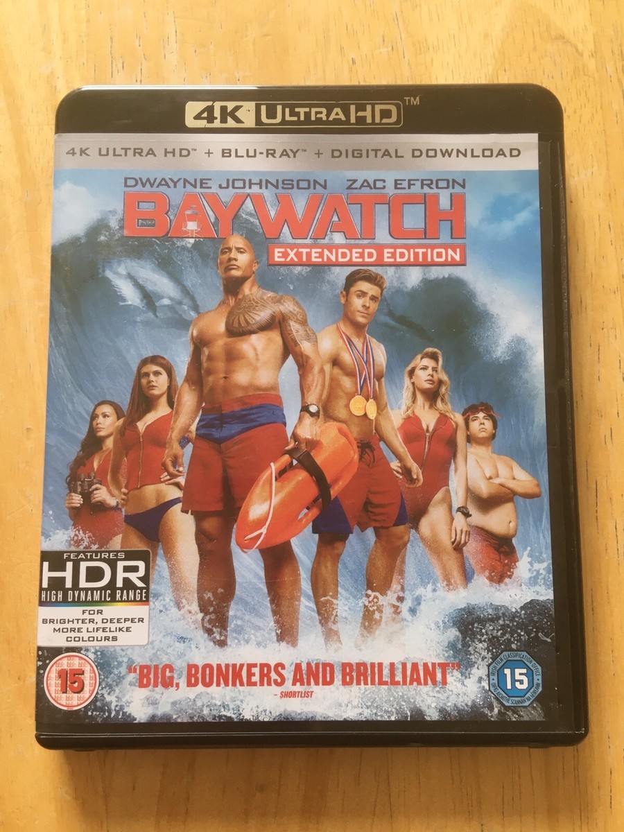 BAYWATCH Ultra HD 4k UHD BLU-RAY Beach Comedy Dwayne The Rock Johnson  Daddario