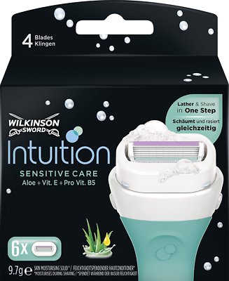 24 x Wilkinson Intuition Naturals Sensitive Care Rasierklingen 4x6er