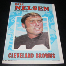 1971 Topps Poster Pin Up #16 Bill Nelsen NFL Football Cleveland Browns QB