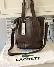 New Lacoste bag Java tote cow leather bag black has tags