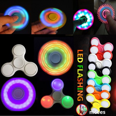 Fidget Finger Spinner Hand Focus Ultimate Spin Steel EDC Bearing Stress Toys LED