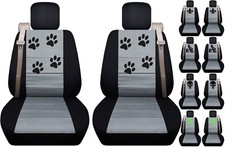 Fits Chevy Trailblazer Gmc Envoy Front Car Seat Cover Black-silver Wpaw Prints