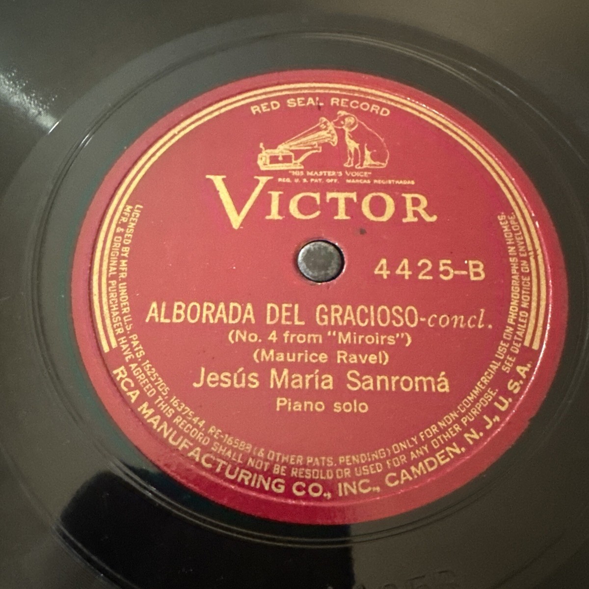 Victor 78 RPM Jesus Maria Sanroma - Alborada Del Gracioso 4425 E