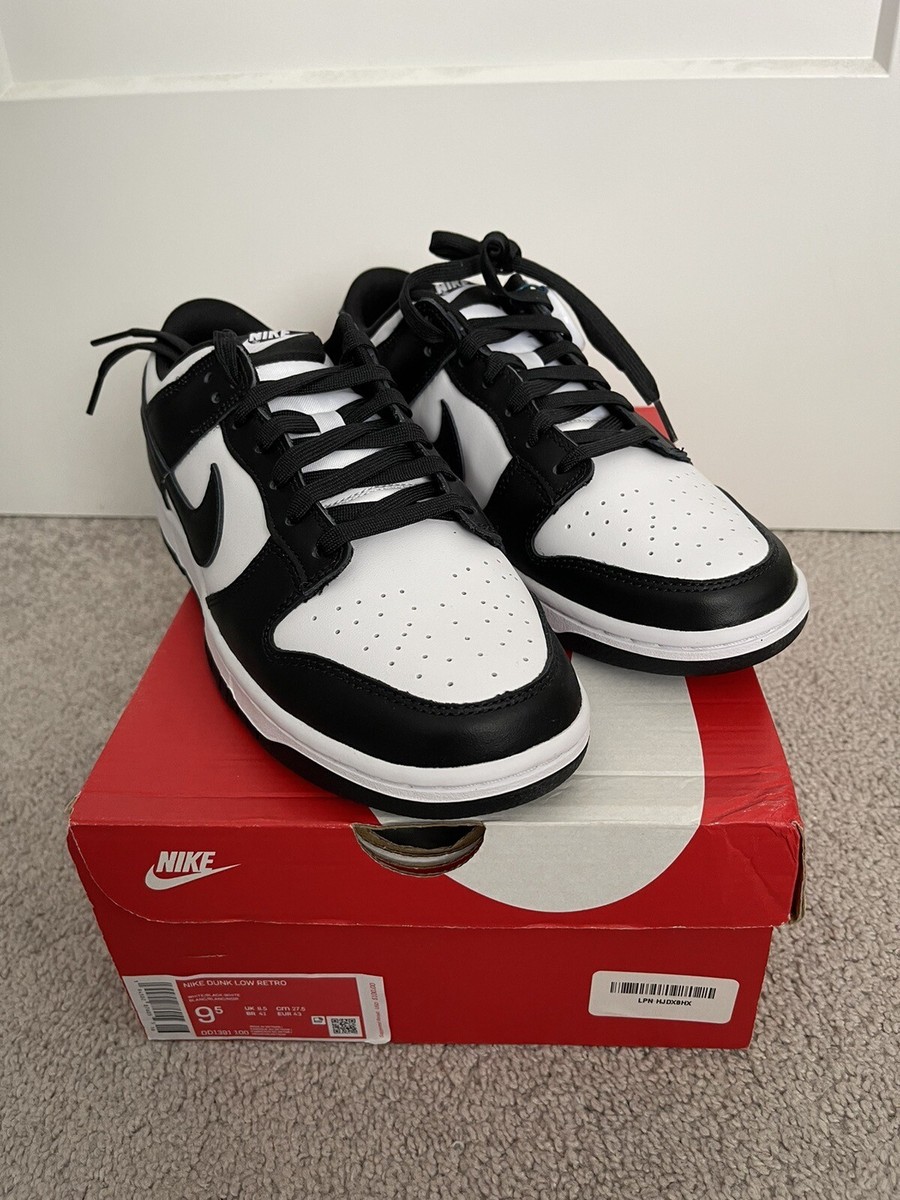 Nike Dunk Low Retro White Black Panda DD1391-100 Men's Size 9.5 | eBay