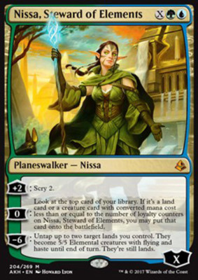 MTG NISSA, STEWARD OF ELEMENTS FOIL ENGLISH EXC NISSA, WÄCHTERIN DER ELEMENTE