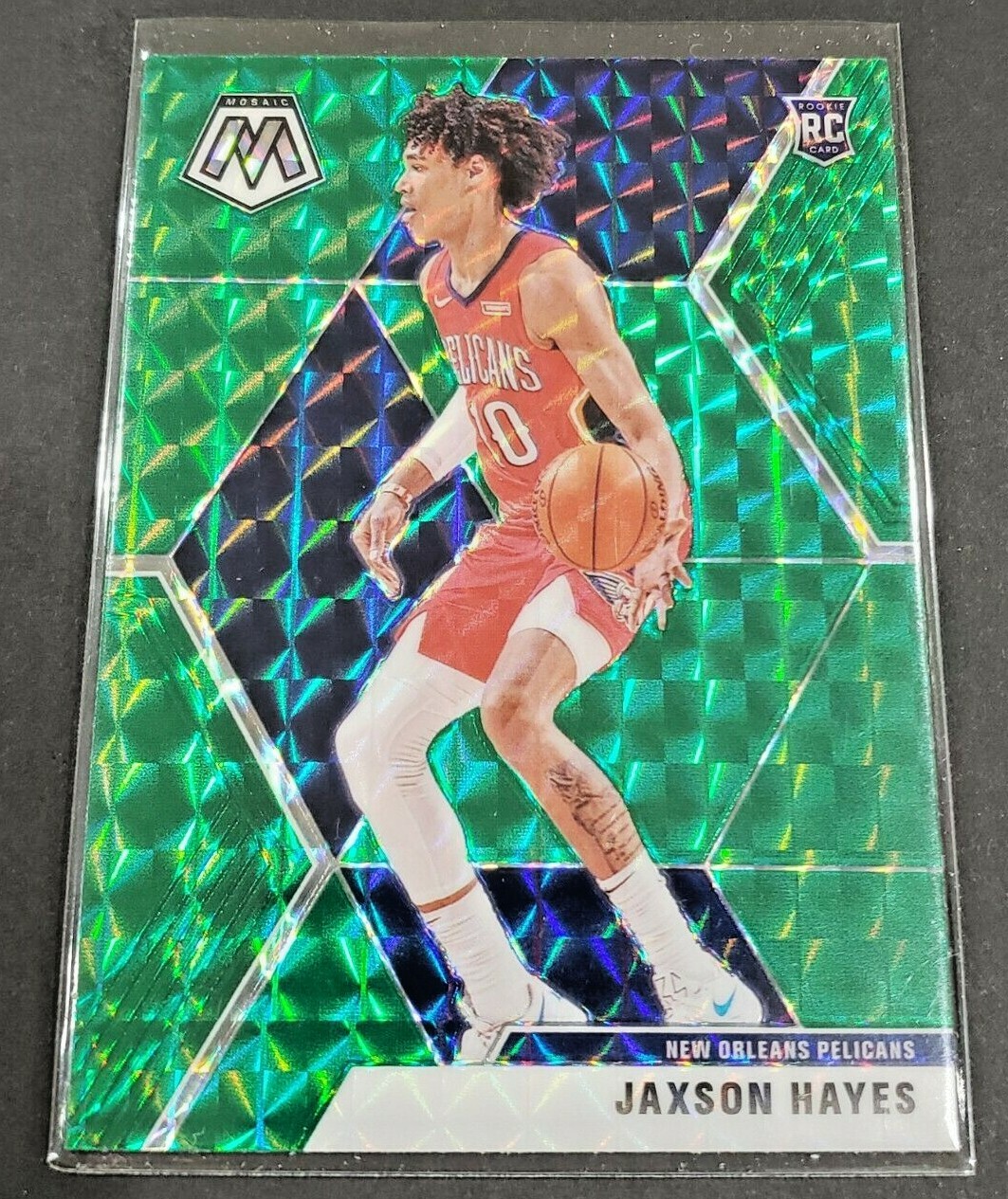 2019-20 Panini Mosaic Jaxson Hayes Green Mosaic Prizm Rookie #221 Pelicans