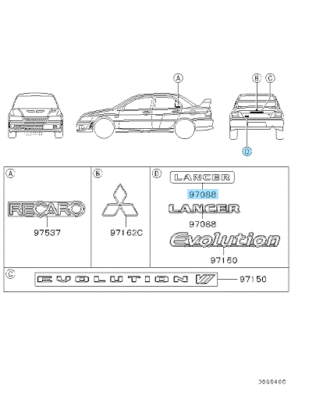 MITSUBISHI LANCER EVOLUTION 7 EVO7 CT9A Genuine 