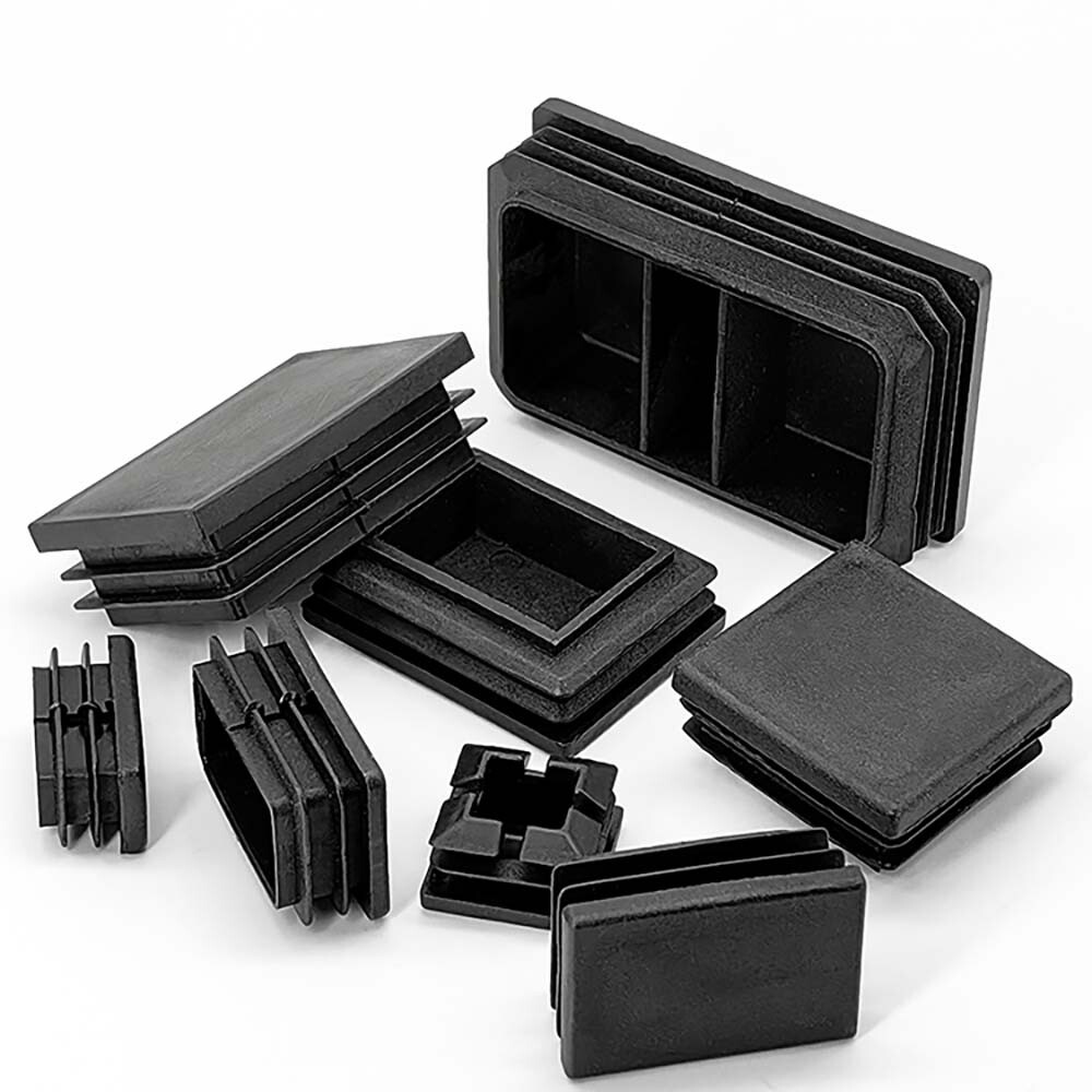 Plastic Inserts For Square Tubing Square Plastic End Caps – Black/White ...