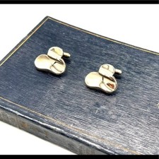 Unique vintage cuff links silver tone triangu...