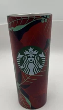 NO LID-Starbucks Holiday 2020 16oz Red Poinsettia Grande Stainless Steel Tumbler