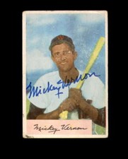 Mickey Vernon Autograph 1954 Bowman Washington Senators Signed