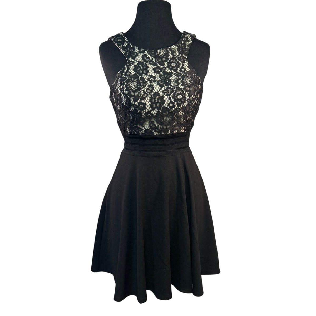 Speechless Size 5 Black & Cream Lace Sleeveless Party Dress | eBay