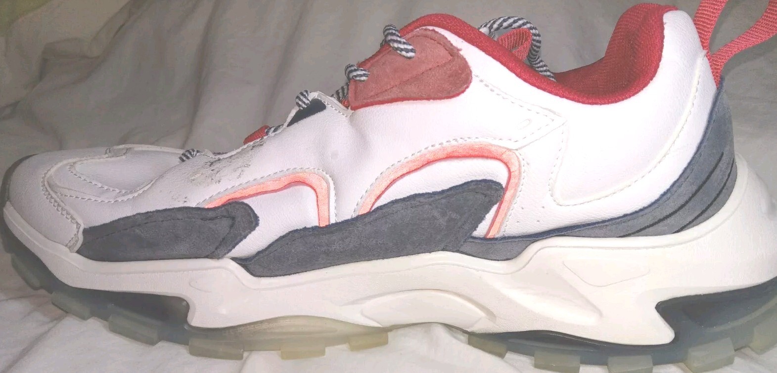 SAOLA MAZINO MANTLE SNEAKERS BASSE bianco rosso blu usate TAGLIA 12