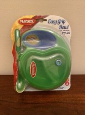 Vintage Playskool Easy Grip Bowl " GREEN " with Heat Sensitive Spoon - New