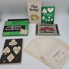 Auto Bridge Play Yourself Game Advanced Set Four-Handed for One Person Vintage