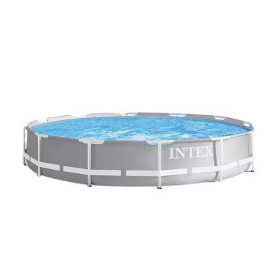 Intex 12ft x 30in Prism Metal Frame Above Ground Swimming Pool w/ Pump NEW F/S